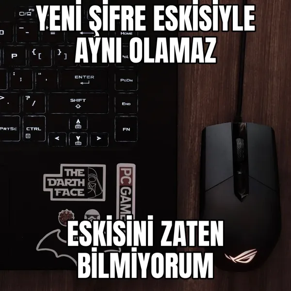 Yeni şifre eskisiyle aynı olamaz