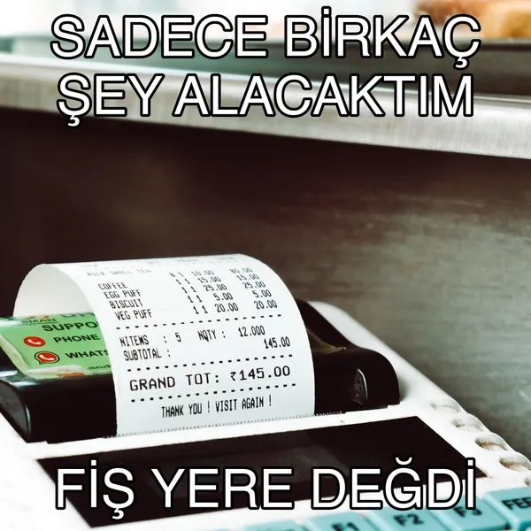 Market fişi uzadı