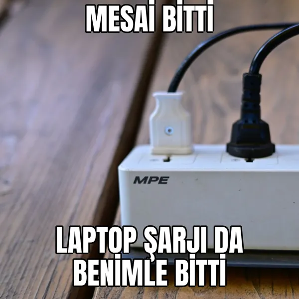 Mesai sonu laptop şarjı