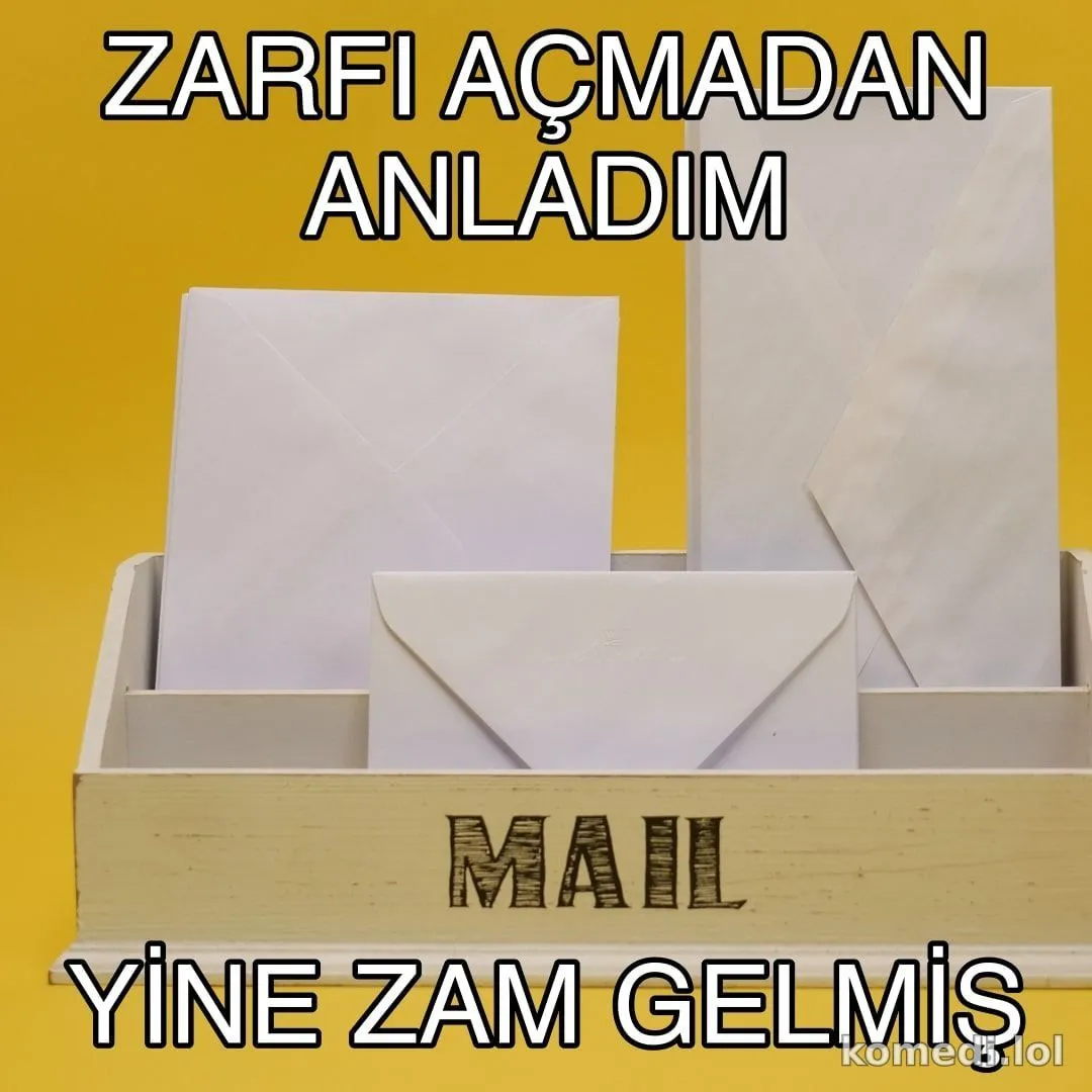 Zarfı görünce