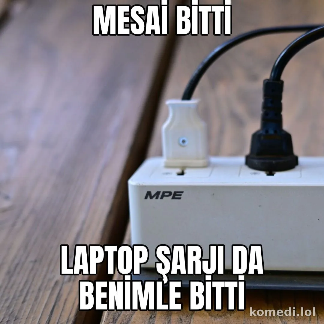 Mesai sonu laptop şarjı